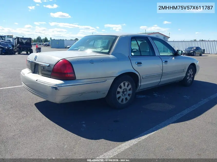 2007 Mercury Grand Marquis Ls VIN: 2MHHM75V57X611787 Lot: 45584795