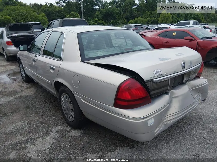 2007 Mercury Grand Marquis Gs VIN: 2MEFM74V57X604974 Lot: 45607896