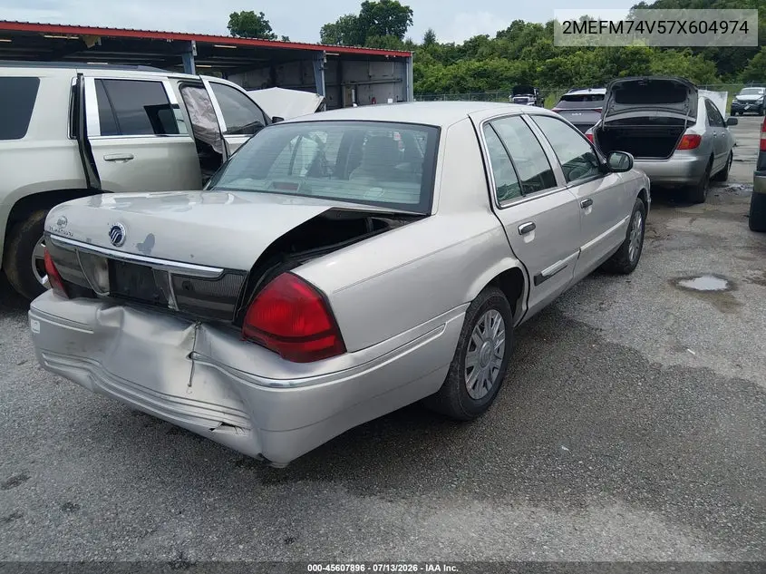 2007 Mercury Grand Marquis Gs VIN: 2MEFM74V57X604974 Lot: 45607896