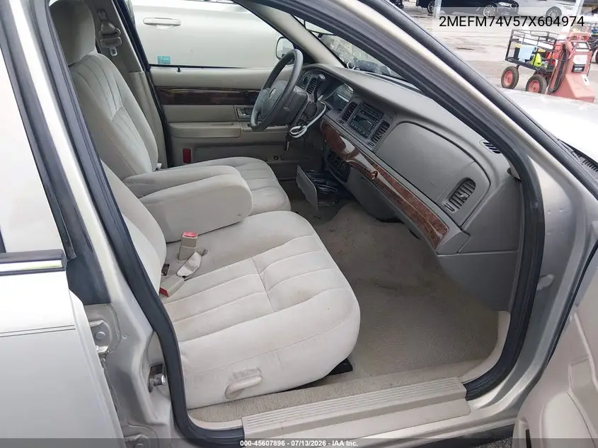2007 Mercury Grand Marquis Gs VIN: 2MEFM74V57X604974 Lot: 45607896