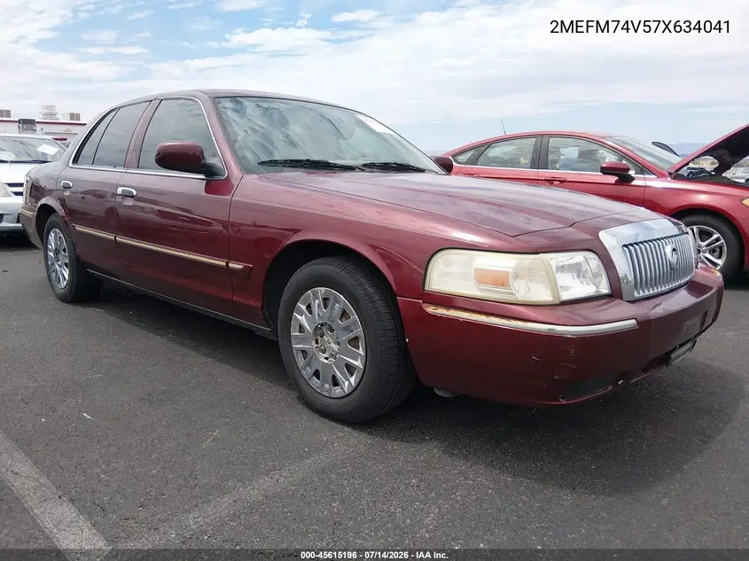 2007 Mercury Grand Marquis Gs VIN: 2MEFM74V57X634041 Lot: 45615196