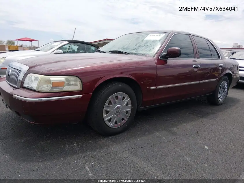 2007 Mercury Grand Marquis Gs VIN: 2MEFM74V57X634041 Lot: 45615196