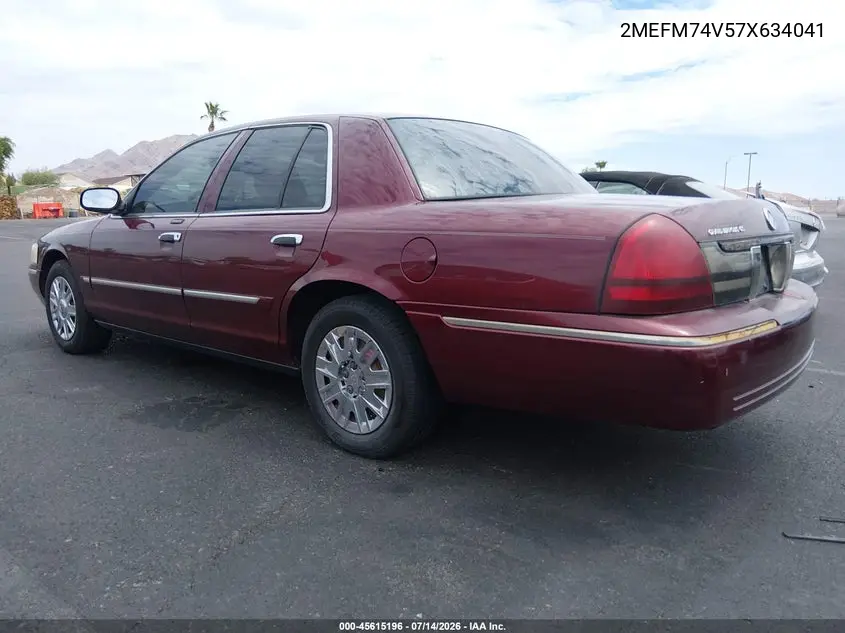 2007 Mercury Grand Marquis Gs VIN: 2MEFM74V57X634041 Lot: 45615196