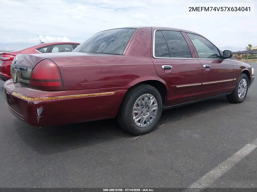 2007 Mercury Grand Marquis Gs VIN: 2MEFM74V57X634041 Lot: 45615196