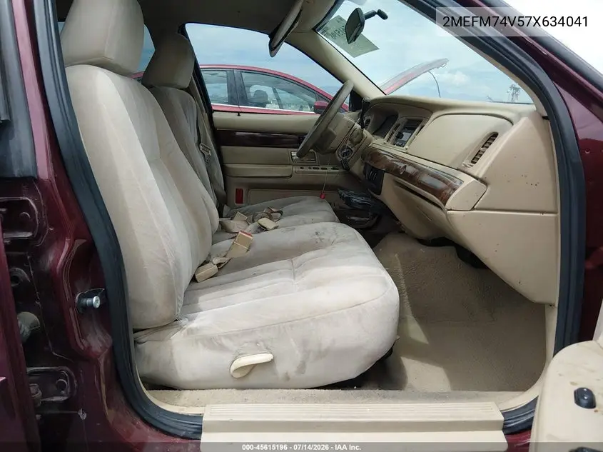 2007 Mercury Grand Marquis Gs VIN: 2MEFM74V57X634041 Lot: 45615196