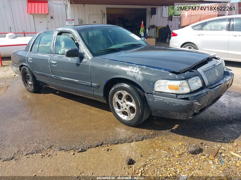 2008 Mercury Grand Marquis Gs VIN: 2MEFM74V18X622261 Lot: 45094700