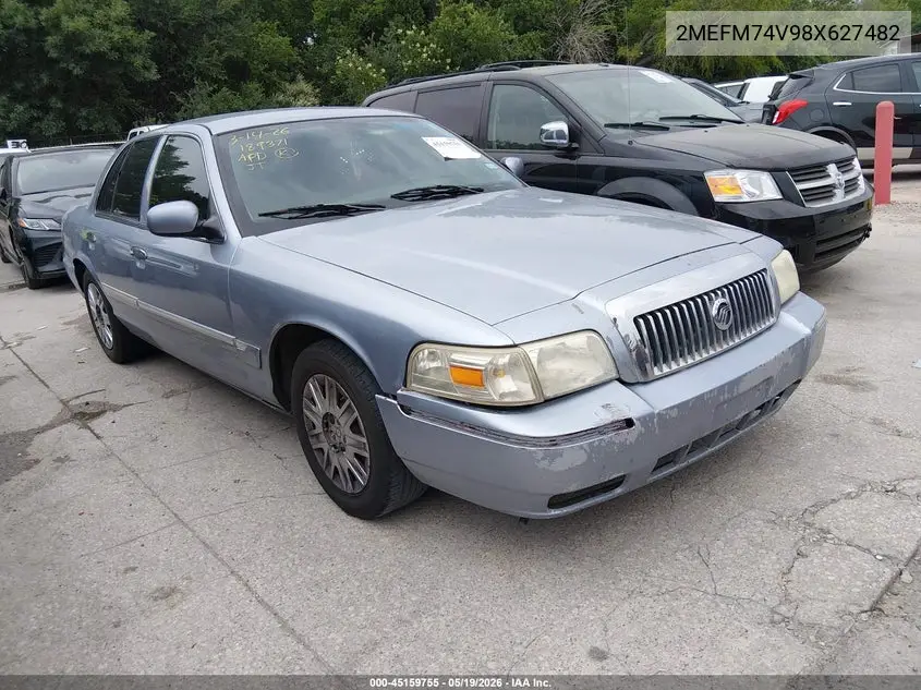 2008 Mercury Grand Marquis Gs VIN: 2MEFM74V98X627482 Lot: 45159755