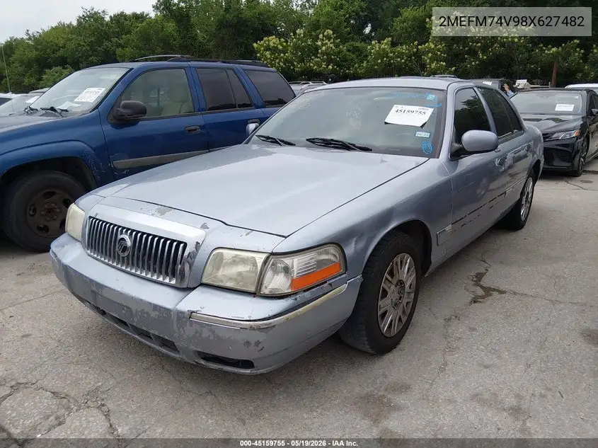 2008 Mercury Grand Marquis Gs VIN: 2MEFM74V98X627482 Lot: 45159755