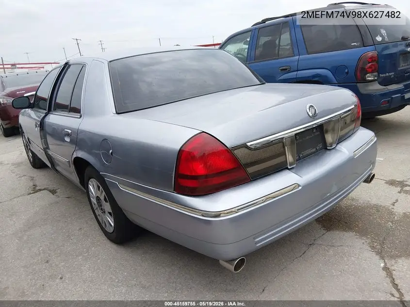 2008 Mercury Grand Marquis Gs VIN: 2MEFM74V98X627482 Lot: 45159755