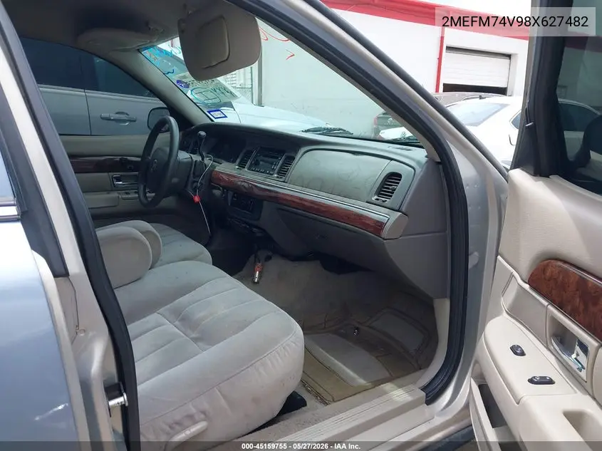 2008 Mercury Grand Marquis Gs VIN: 2MEFM74V98X627482 Lot: 45159755