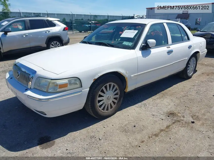 2008 Mercury Grand Marquis Ls VIN: 2MEFM75V68X661202 Lot: 45277251