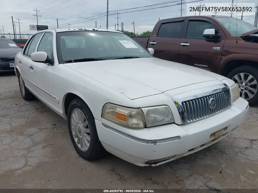 2008 Mercury Grand Marquis Ls VIN: 2MEFM75V58X653592 Lot: 45292792