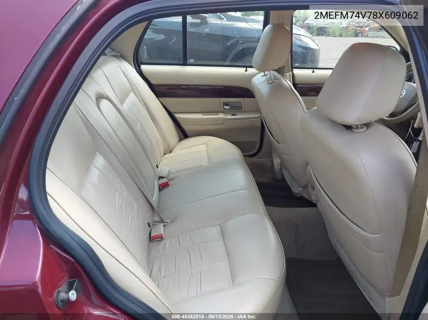 2008 Mercury Grand Marquis Gs VIN: 2MEFM74V78X609062 Lot: 45362019