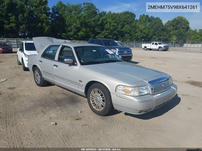 2008 Mercury Grand Marquis Ls VIN: 2MEHM75V98X641261 Lot: 45363022