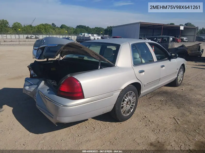 2008 Mercury Grand Marquis Ls VIN: 2MEHM75V98X641261 Lot: 45363022