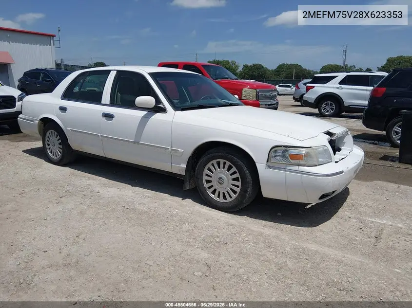 2008 Mercury Grand Marquis Ls VIN: 2MEFM75V28X623353 Lot: 45504656