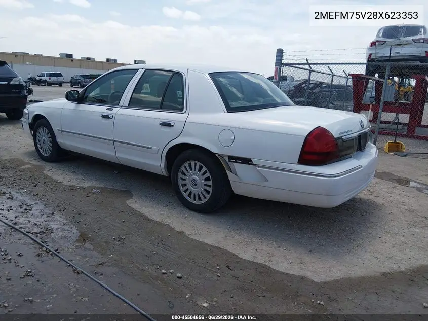 2008 Mercury Grand Marquis Ls VIN: 2MEFM75V28X623353 Lot: 45504656