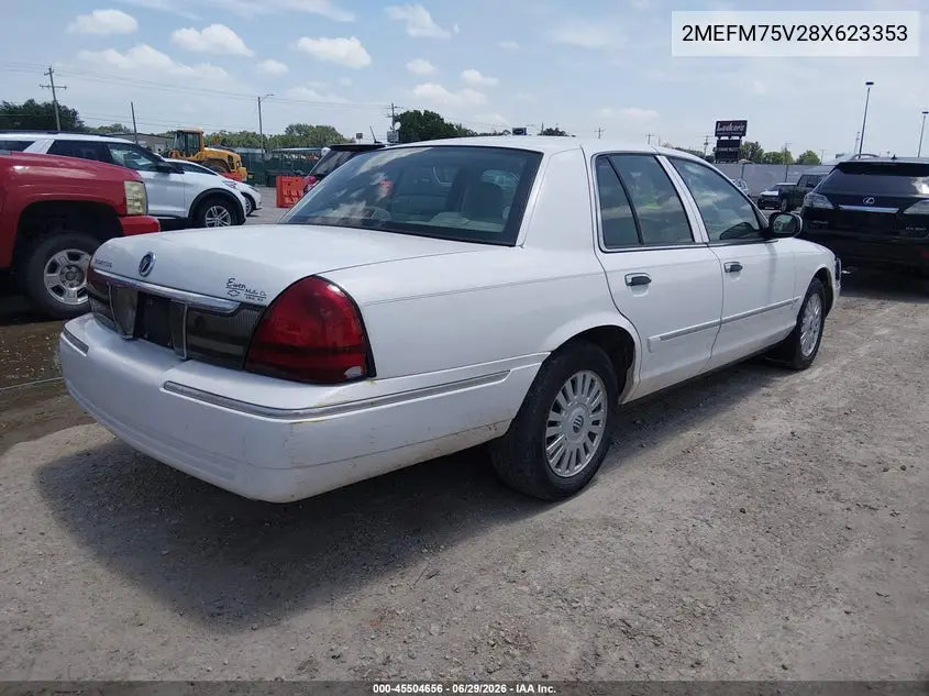 2008 Mercury Grand Marquis Ls VIN: 2MEFM75V28X623353 Lot: 45504656