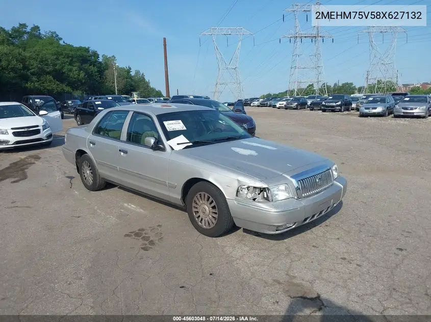 2008 Mercury Grand Marquis Ls VIN: 2MEHM75V58X627132 Lot: 45603048