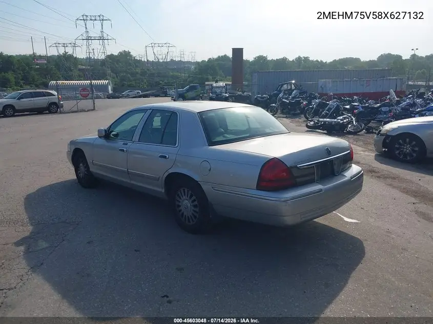 2008 Mercury Grand Marquis Ls VIN: 2MEHM75V58X627132 Lot: 45603048