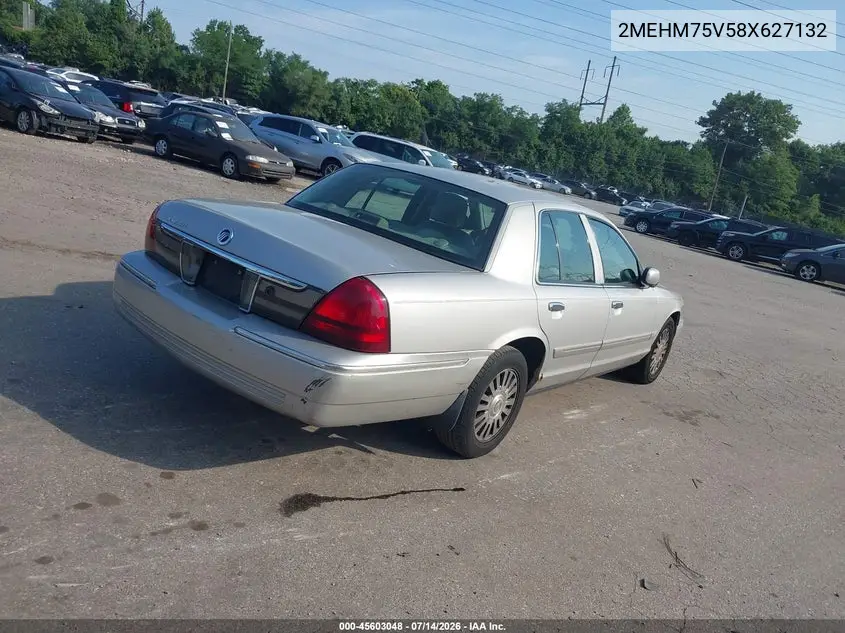 2008 Mercury Grand Marquis Ls VIN: 2MEHM75V58X627132 Lot: 45603048