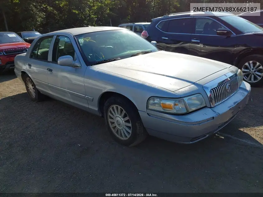 2008 Mercury Grand Marquis Ls VIN: 2MEFM75V88X662187 Lot: 45611372