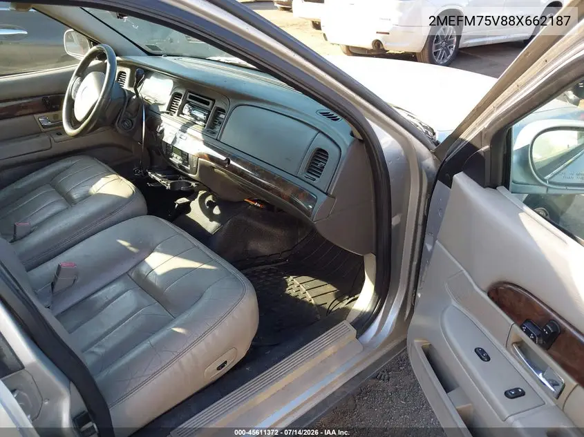 2008 Mercury Grand Marquis Ls VIN: 2MEFM75V88X662187 Lot: 45611372
