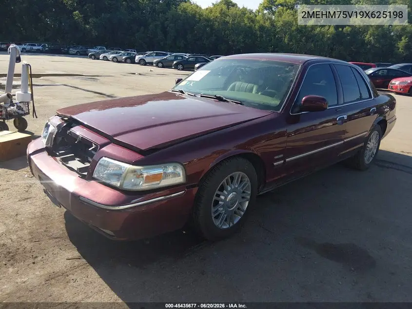 2009 Mercury Grand Marquis Ls (Fleet Only) VIN: 2MEHM75V19X625198 Lot: 45435677