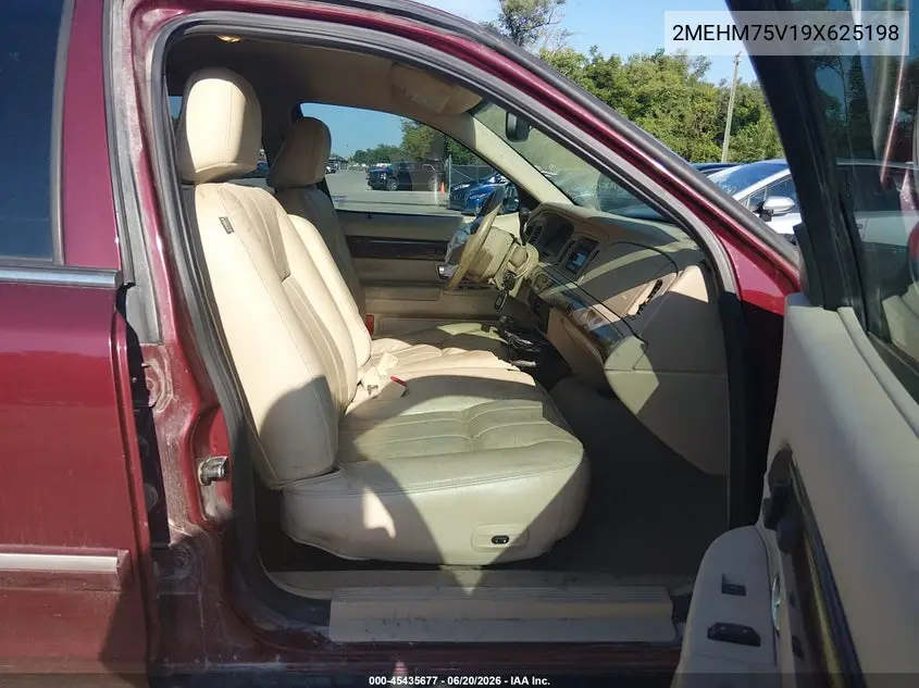 2009 Mercury Grand Marquis Ls (Fleet Only) VIN: 2MEHM75V19X625198 Lot: 45435677