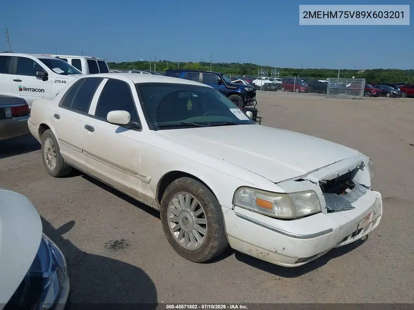 2009 Mercury Grand Marquis Ls (Fleet Only) VIN: 2MEHM75V89X603201 Lot: 45571802