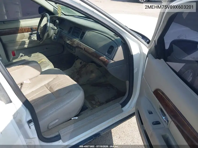 2009 Mercury Grand Marquis Ls (Fleet Only) VIN: 2MEHM75V89X603201 Lot: 45571802