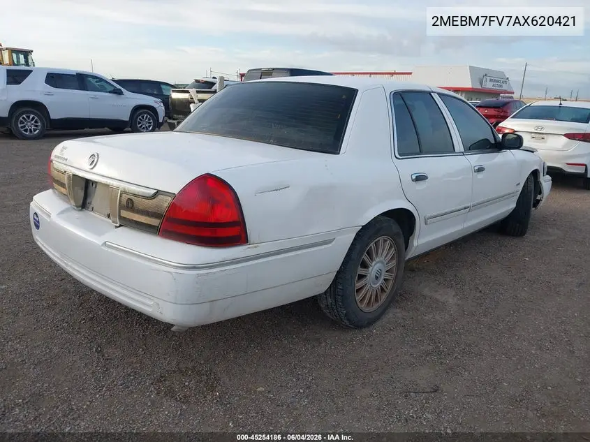 2010 Mercury Grand Marquis Ls (Fleet Only) VIN: 2MEBM7FV7AX620421 Lot: 45254186