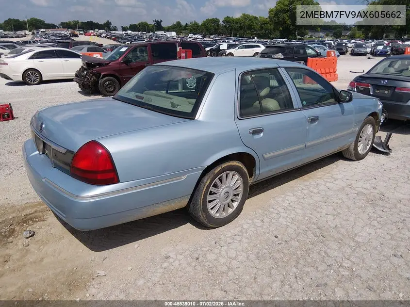 2010 Mercury Grand Marquis Ls (Fleet Only) VIN: 2MEBM7FV9AX605662 Lot: 45539010