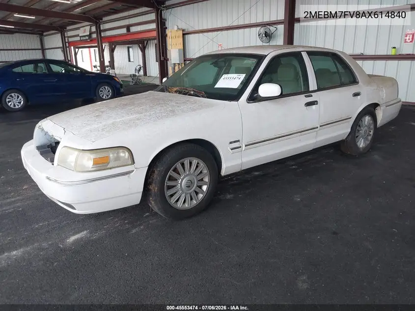 2010 Mercury Grand Marquis Ls (Fleet Only) VIN: 2MEBM7FV8AX614840 Lot: 45553474