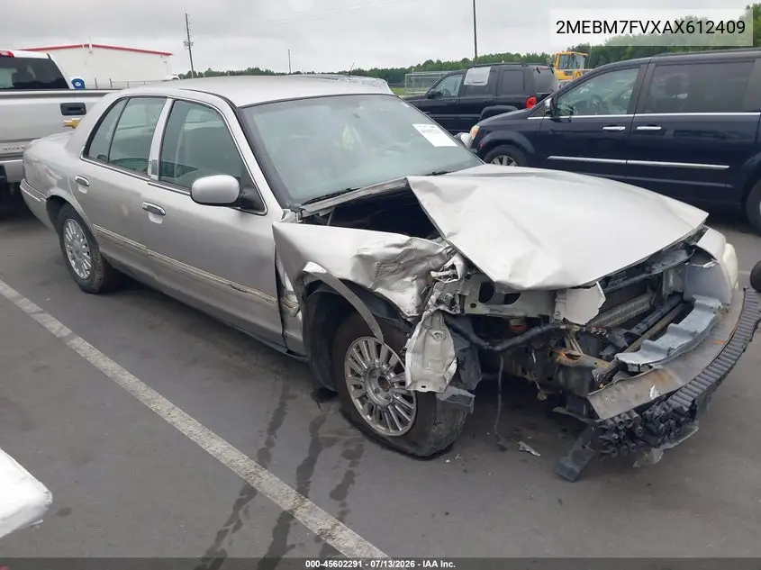 2010 Mercury Grand Marquis Ls (Fleet Only) VIN: 2MEBM7FVXAX612409 Lot: 45602291