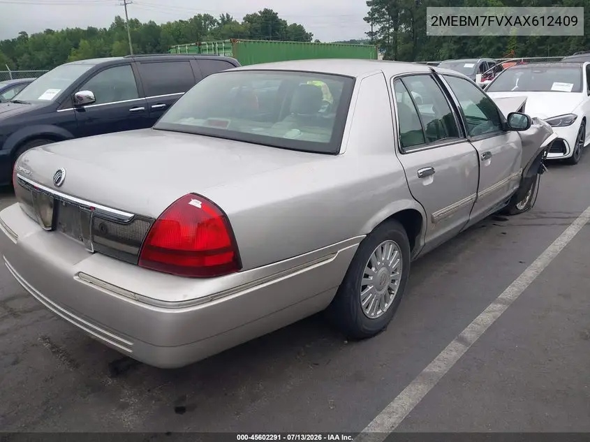 2010 Mercury Grand Marquis Ls (Fleet Only) VIN: 2MEBM7FVXAX612409 Lot: 45602291