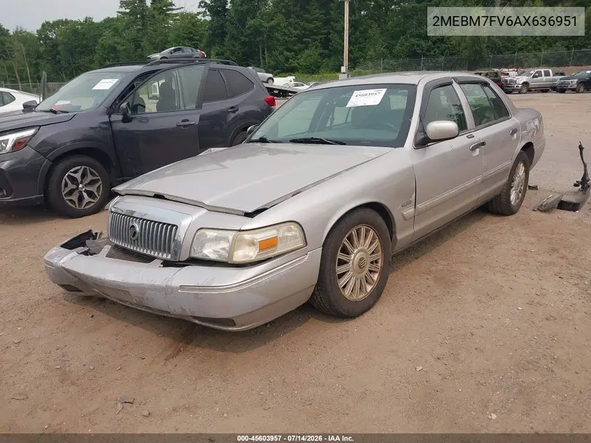 2010 Mercury Grand Marquis Ls (Fleet Only) VIN: 2MEBM7FV6AX636951 Lot: 45603957