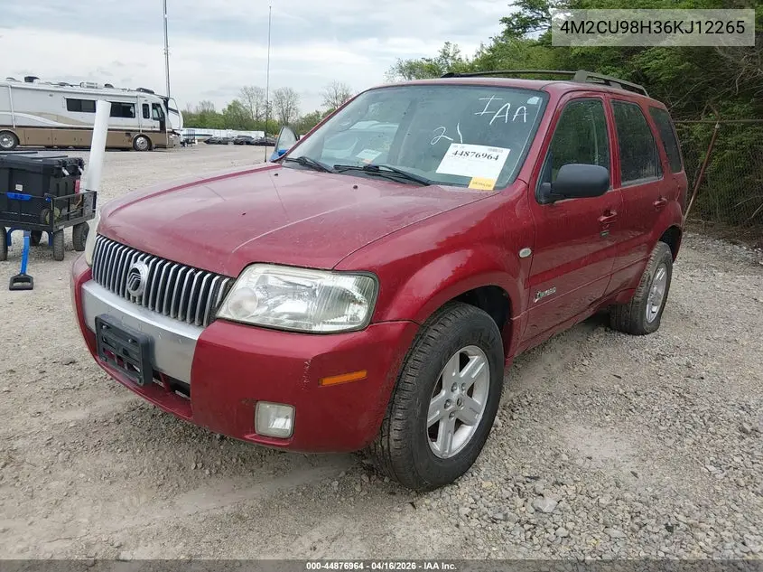 2006 Mercury Mariner Hybrid VIN: 4M2CU98H36KJ12265 Lot: 44876964