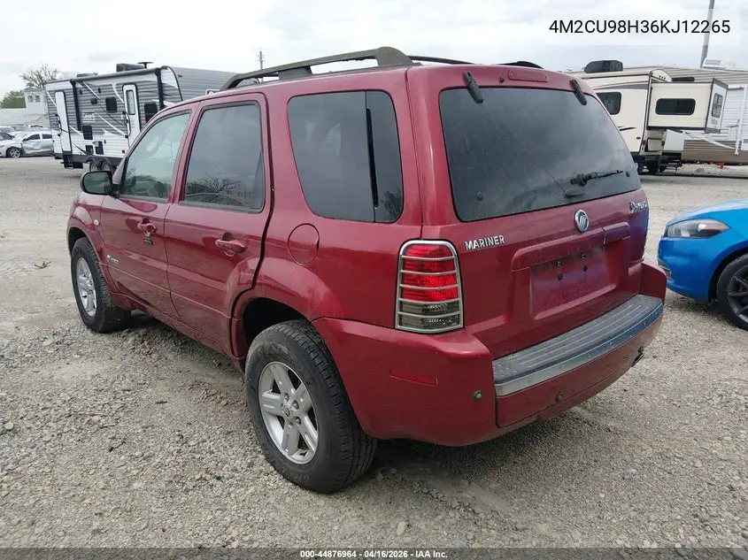 2006 Mercury Mariner Hybrid VIN: 4M2CU98H36KJ12265 Lot: 44876964