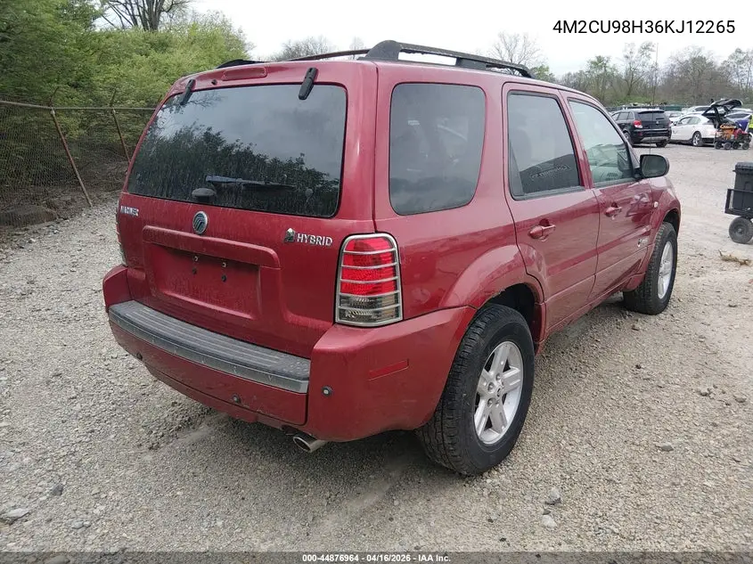 2006 Mercury Mariner Hybrid VIN: 4M2CU98H36KJ12265 Lot: 44876964