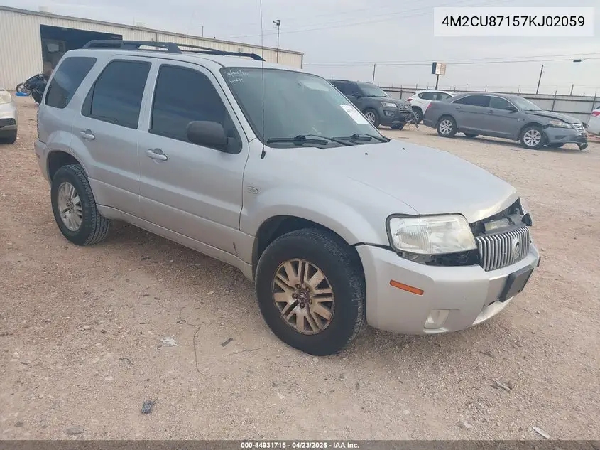 2007 Mercury Mariner Premier VIN: 4M2CU87157KJ02059 Lot: 44931715