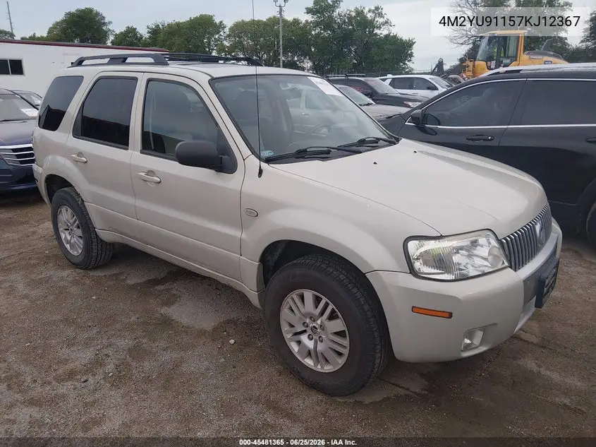 2007 Mercury Mariner Luxury VIN: 4M2YU91157KJ12367 Lot: 45481365