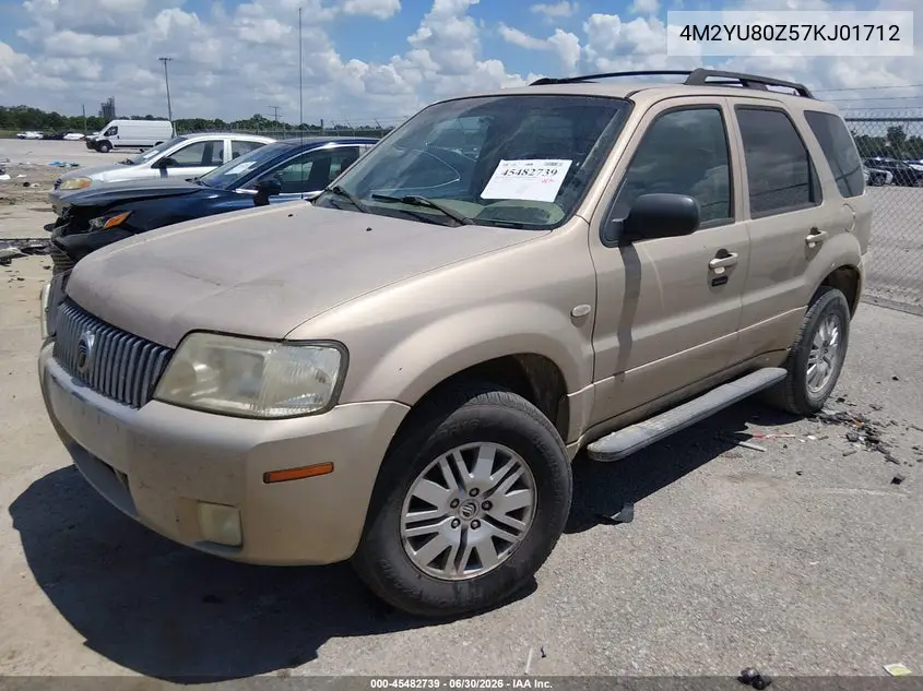2007 Mercury Mariner Convenience VIN: 4M2YU80Z57KJ01712 Lot: 45482739