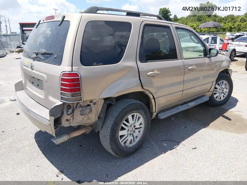 2007 Mercury Mariner Convenience VIN: 4M2YU80Z57KJ01712 Lot: 45482739