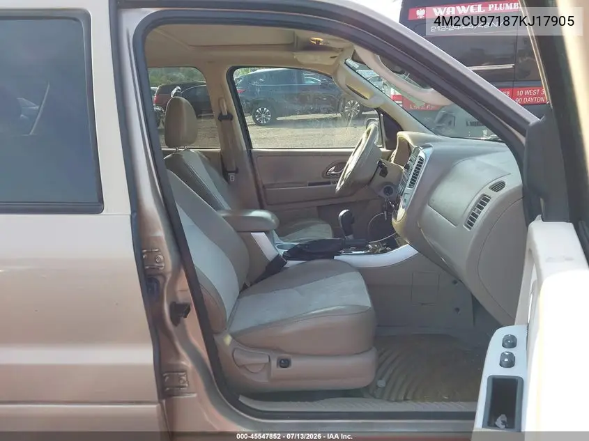 2007 Mercury Mariner Premier VIN: 4M2CU97187KJ17905 Lot: 45547852