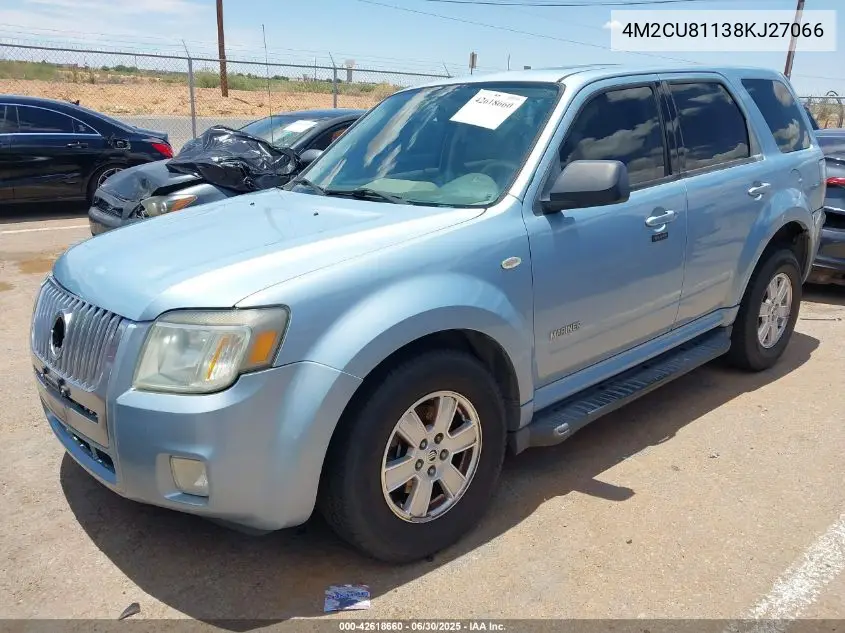 2008 Mercury Mariner V6 VIN: 4M2CU81138KJ27066 Lot: 42618660