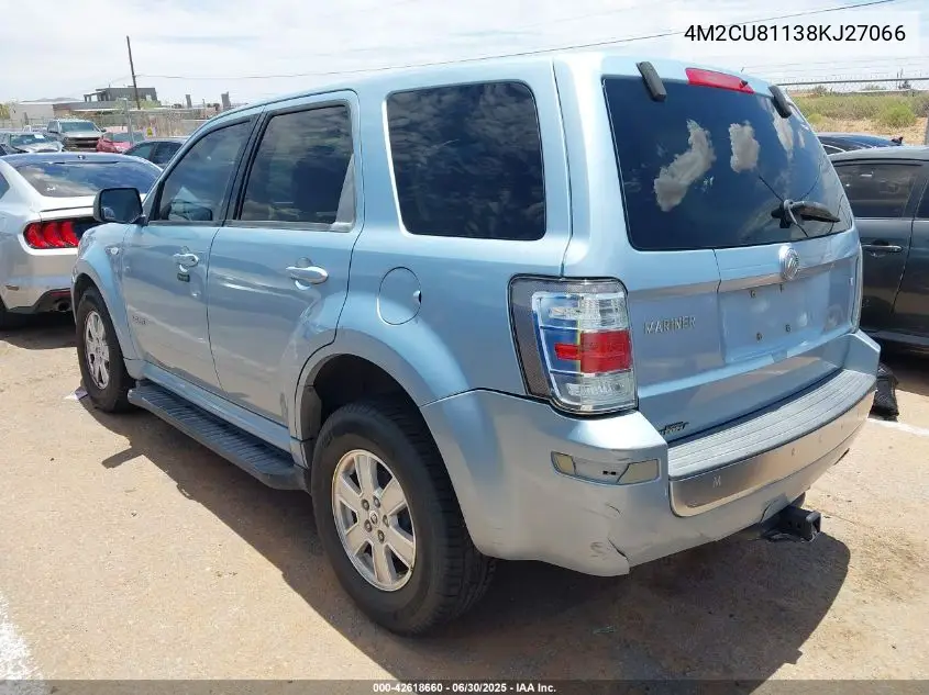 2008 Mercury Mariner V6 VIN: 4M2CU81138KJ27066 Lot: 42618660