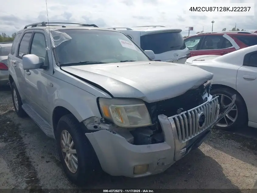 2008 Mercury Mariner Premier VIN: 4M2CU87128KJ22237 Lot: 43725272