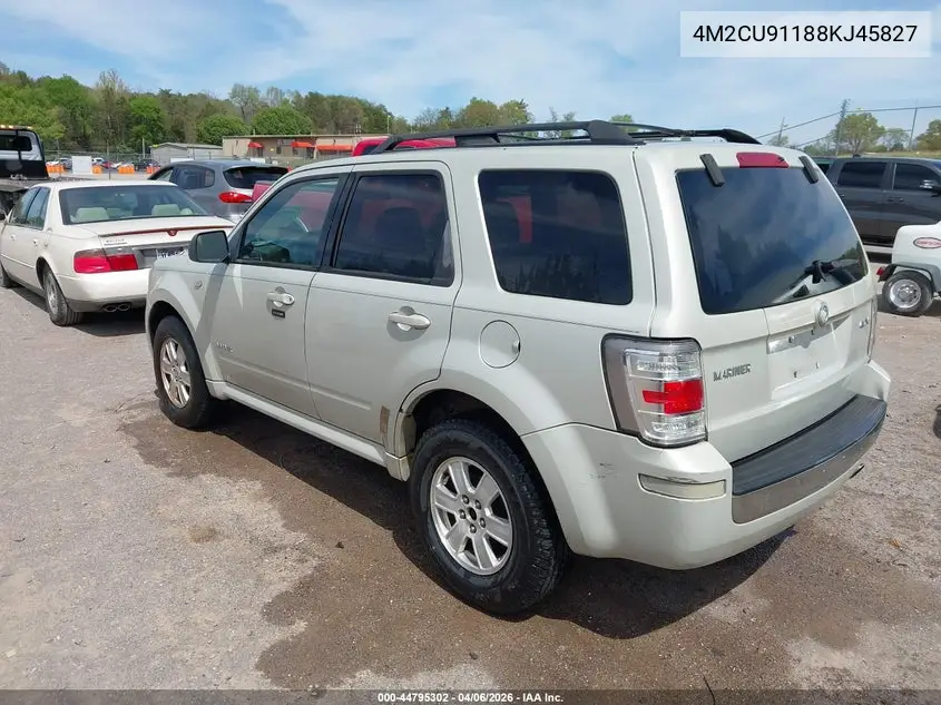 2008 Mercury Mariner V6 VIN: 4M2CU91188KJ45827 Lot: 44795302