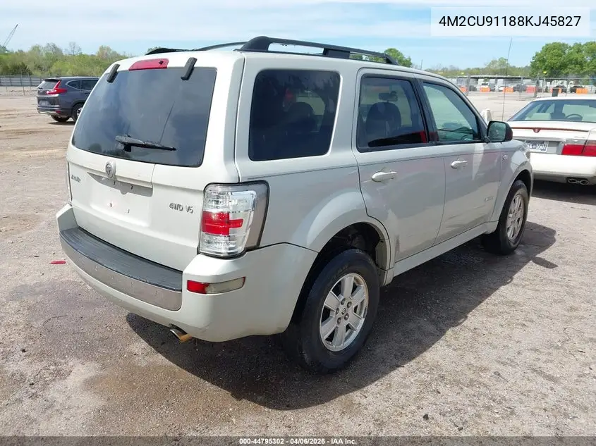 2008 Mercury Mariner V6 VIN: 4M2CU91188KJ45827 Lot: 44795302